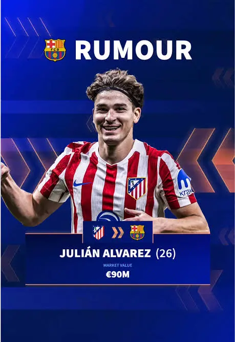 Julian Alvarez ke Barcelona - rumor transfer 2026